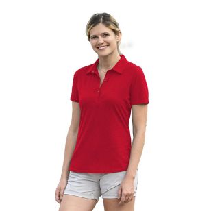 Womens Vansport Planet Polo - Red, Sky