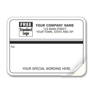 Mailing Labels, Padded, White with Black & Gray Stripes