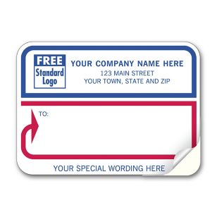 Mailing Labels, Padded, White with Blue & Red Borders