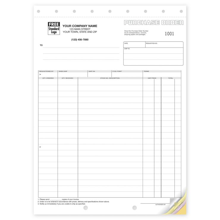 Purchase Orders, Classic Design, Large Format 2-Part