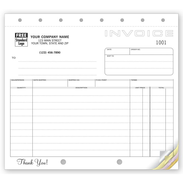 Shipping Invoices, Classic Design, Small Format 2-Part