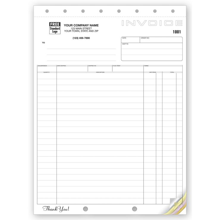 Classic Design, Large Format Shipping Invoices 2-Part