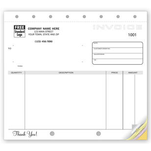 Classic Unlined Small Invoices 2-Part