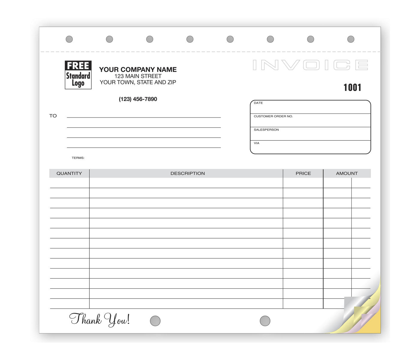 Classic Design, Lined Small Format Invoices