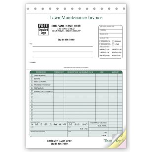 Landscaping Invoice - 6 3/8 x 8 1/2