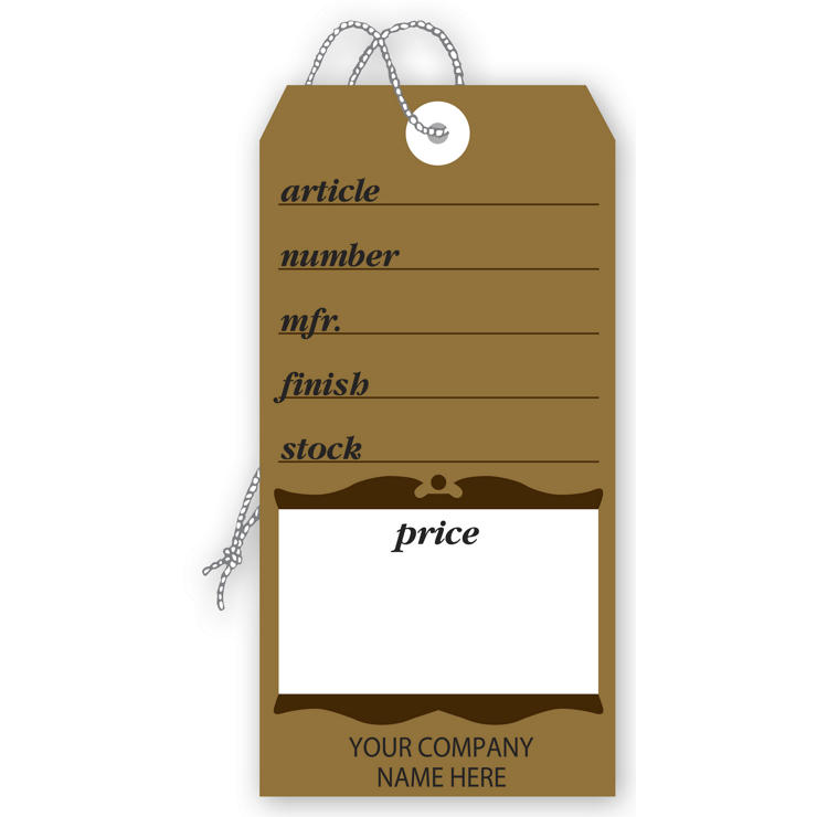Furniture Price Tags, Brown Colonial Design, Large