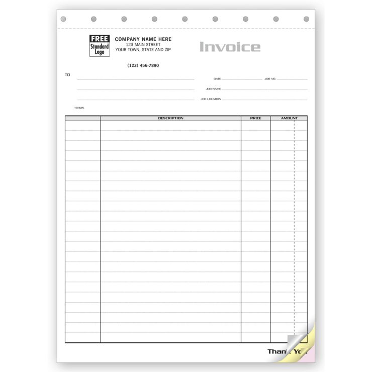 Contractor Invoice - Itemized Invoice for Large Jobs 2-Part