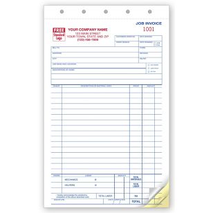 Work Orders, Carbonless, Small Format 2-Part
