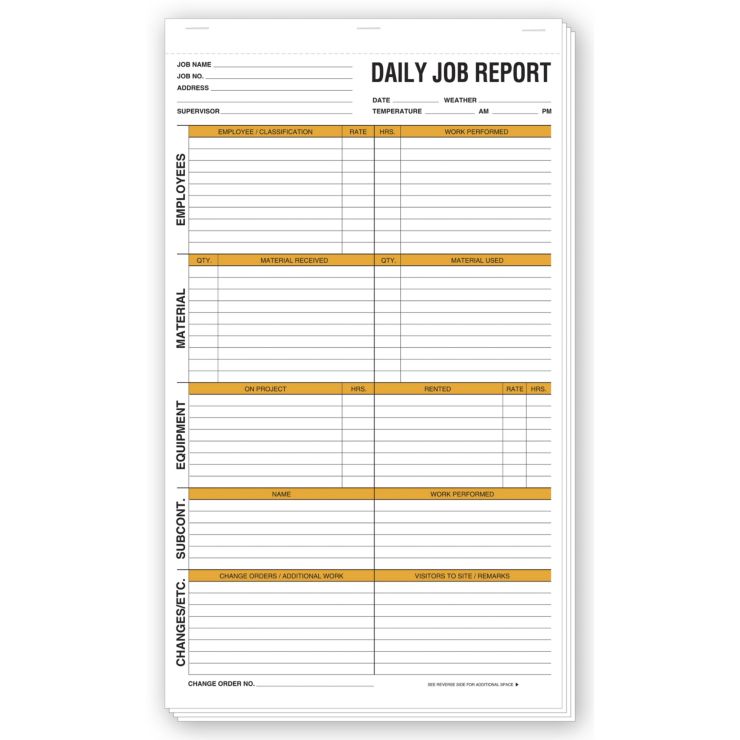 Daily Job Report Forms