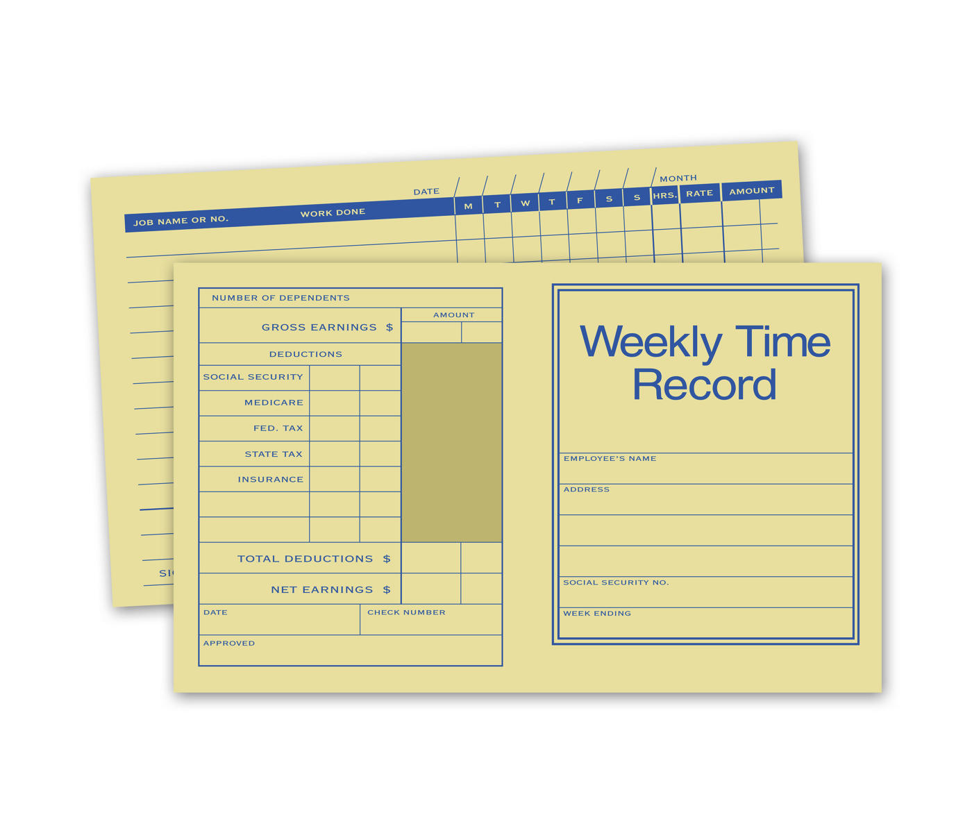 Pocket Size Weekly Time Records