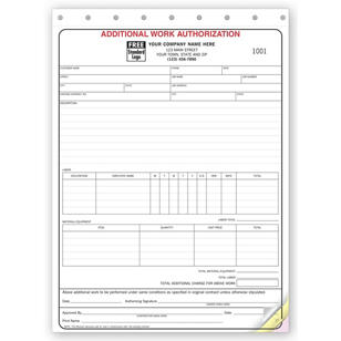 Additional Work Authorizations - Carbonless