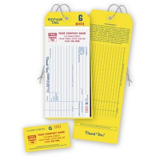 4-in-1 Repair Tags w/ Claim Check & Carbons, White