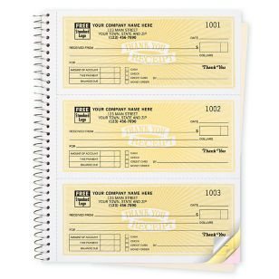 Cash Receipt Books, Classic Design, 3 To Page 2-Part