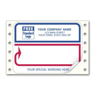 Mailing Labels, Continuous, White with Blue/Red Borders