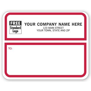 Jumbo Shipping Labels, Padded, White w/ Red Border