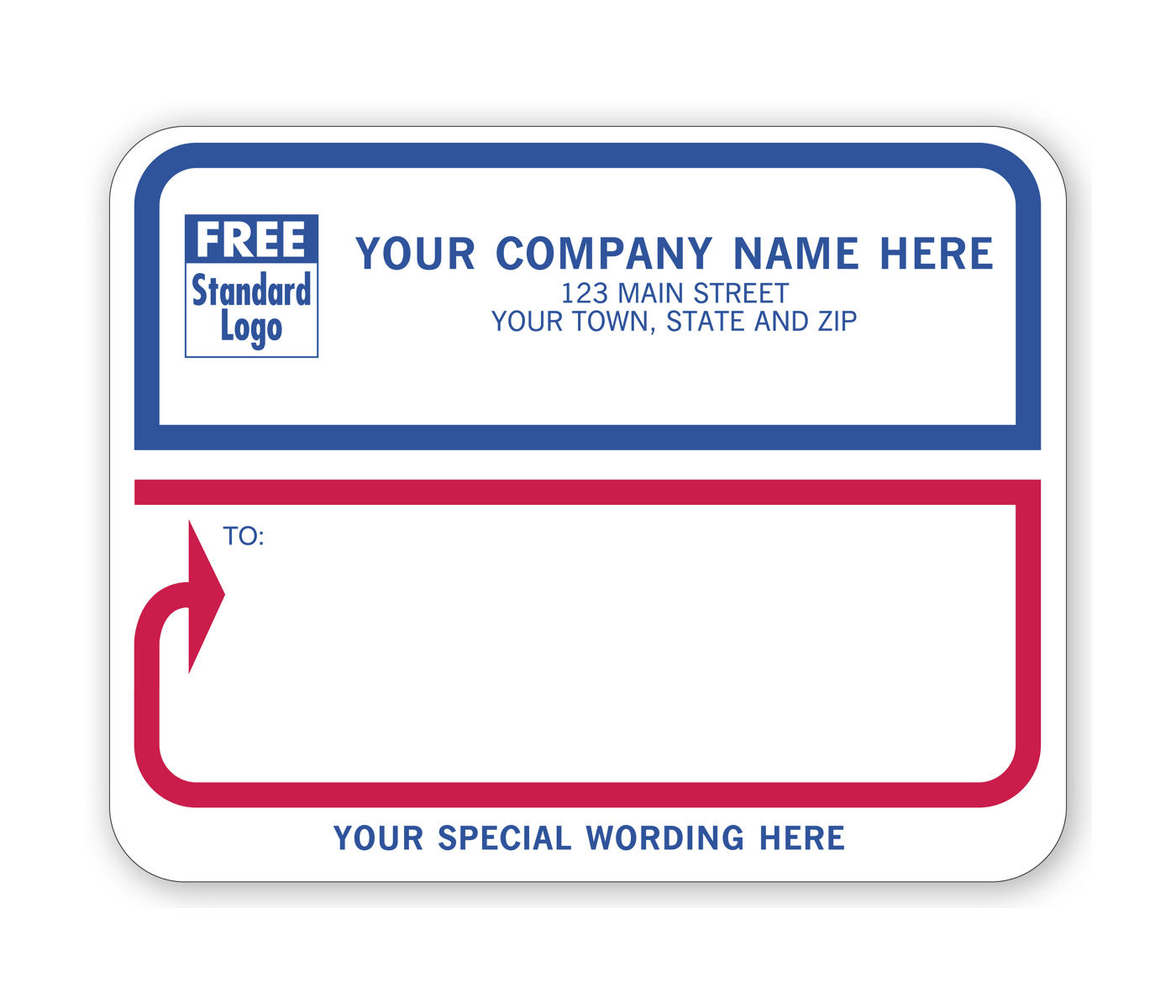 Jumbo Mailing Labels, Padded, White with Blue/Red Border
