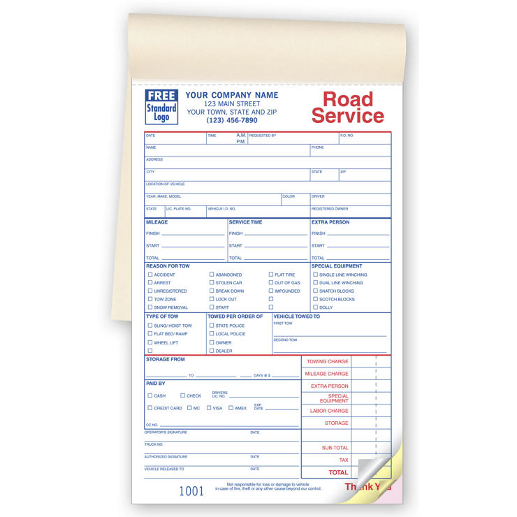 Service Orders, Road/Towing, Booked, Small Format