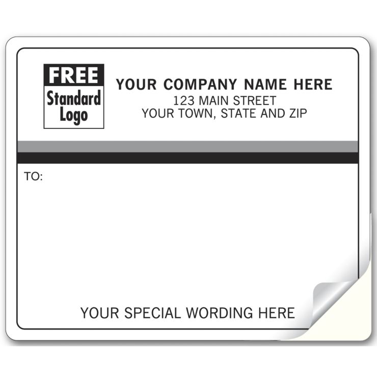 Mailing Labels, Laser/Inkjet with Black/Gray Stripes Bradford Business