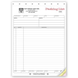 Packing Lists - Large Carbonless 2-Part