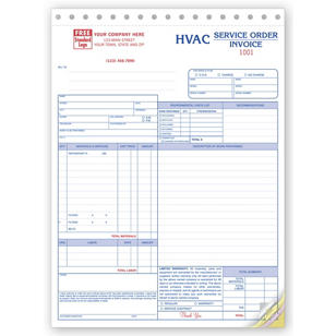Service Orders, HVAC, Large Format 3-Part
