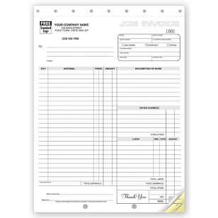 Work Orders, Carbonless, Large Format 2-Part