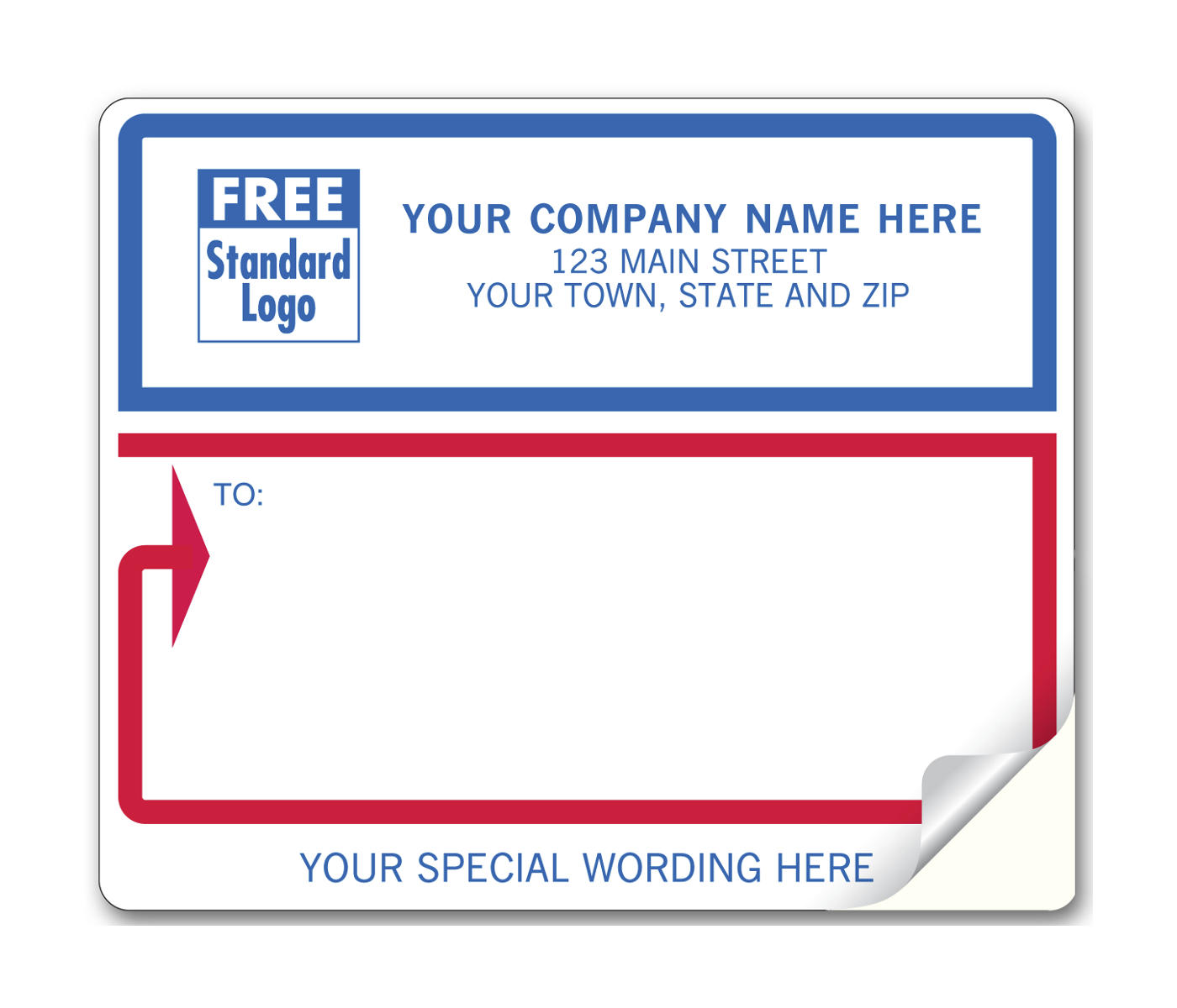 Mailing Labels, Laser/Inkjet, White with Blue/Red Border