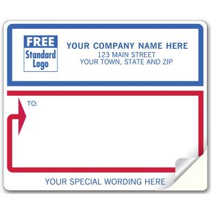 Mailing Labels, Laser/Inkjet, White with Blue/Red Border