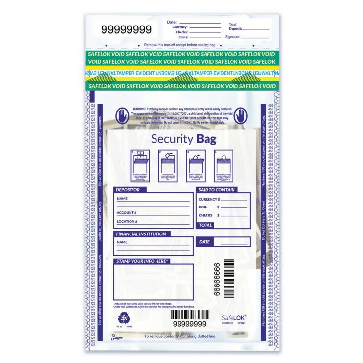 9 x 12" Single Pocket Deposit Bag, Clear