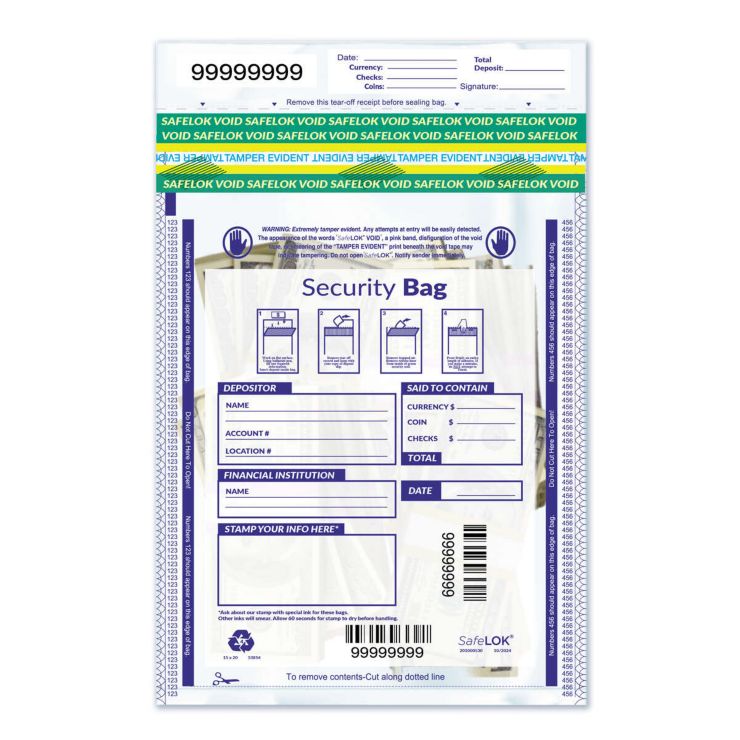 15 x 20" Single Pocket Deposit Bag, Clear