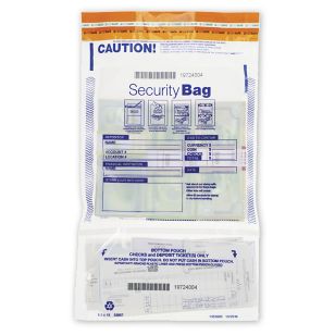 9 1/2 x 15" Dual Pocket Deposit Bag. Clear