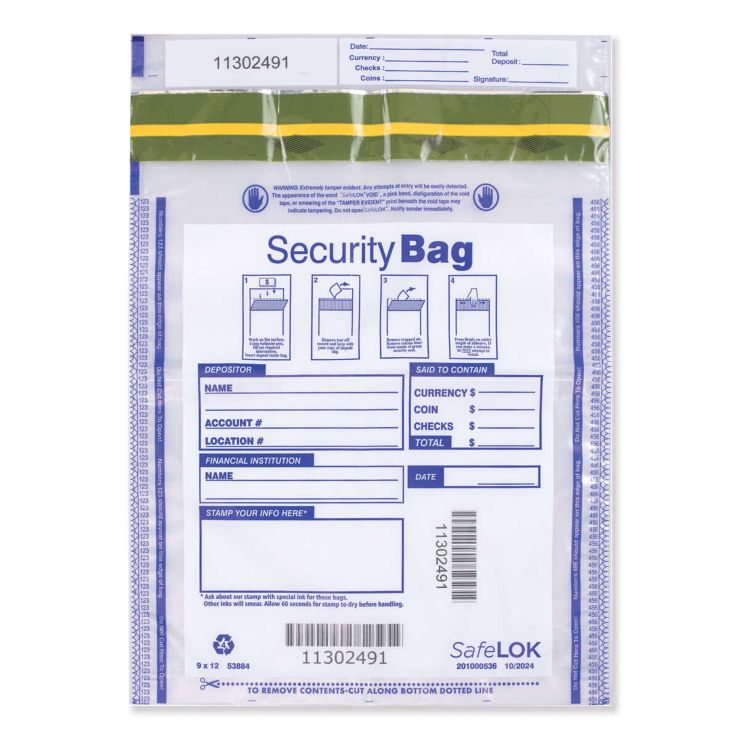 9 x 12" Dual Pocket Deposit Bag, Clear
