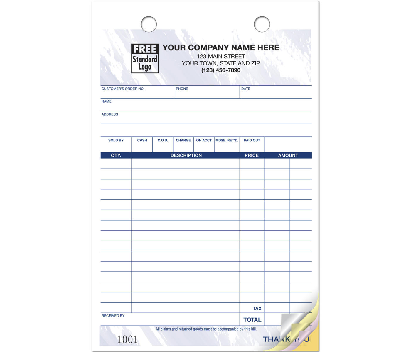 Multi-Purpose Register Forms, Colors Design, Large Format