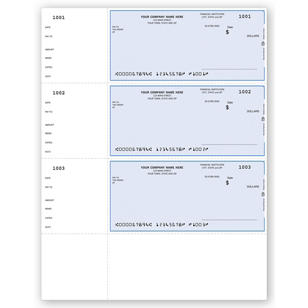 QuickBooks Unlined 3 to a page Laser Business checks 1-Part