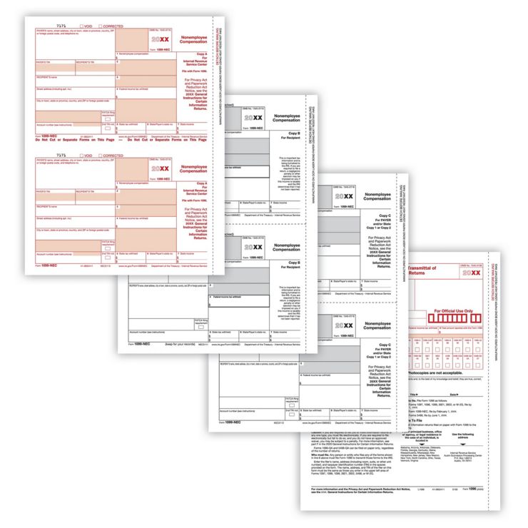 1099 NEC Laser Packaged Set 4part (25 Employees)