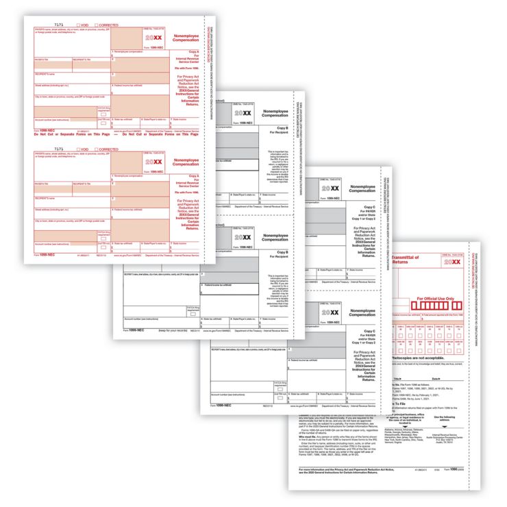 1099 NEC Laser Form Packaged Set 3PT (50 EMP)