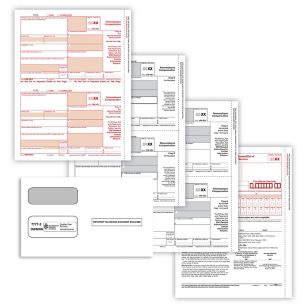 1099 NEC Laser Form Packaged Set 3PT With Envelopes(50 EMP)