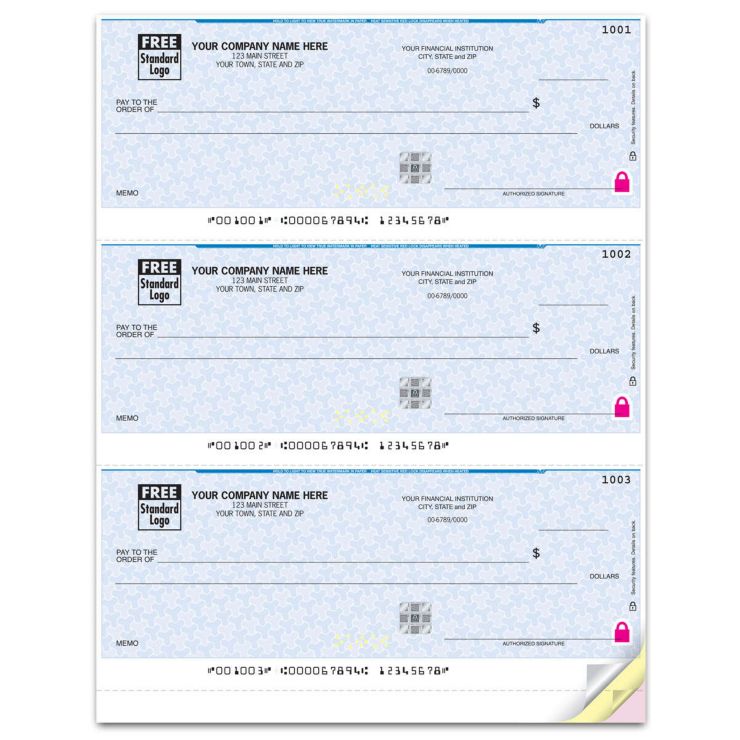 Lined - Laser 3 to a page business checks - Security 1-Part