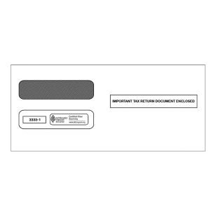 3-Up Horizontal Laser W-2 Double-Window Envelope