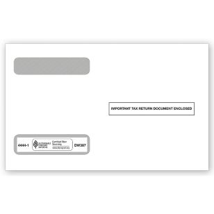 4-Up Horizontal Laser W-2 Double-Window Envelope