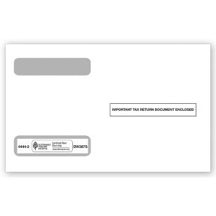 4-Up Horizontal Laser W-2 Double-Window Envelope, Self-Seal