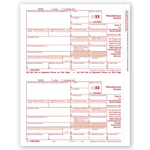 Laser 1099-MISC Income, Federal Copy A, Bulk