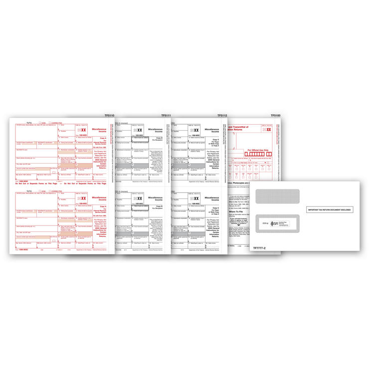 2022 Laser 1099-MISC Income Set & Envelope Kit, 3-part