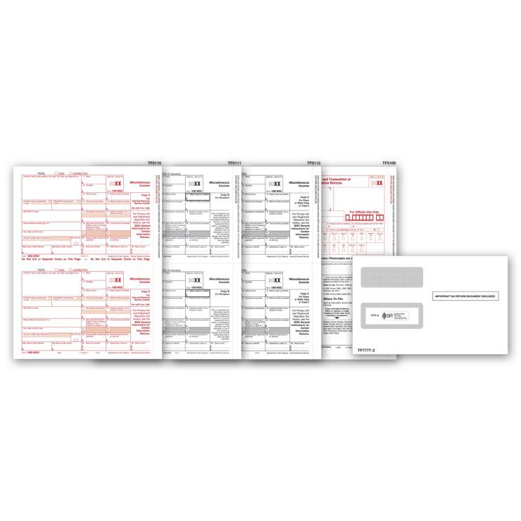 Laser 1099-MISC Income Set & Envelope Kit, 3-part