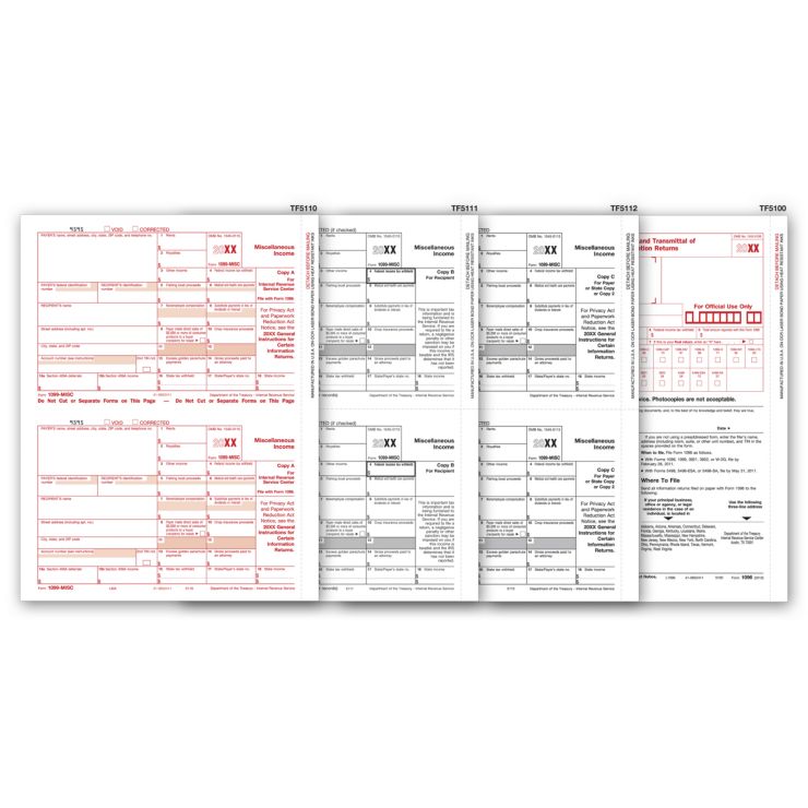 Laser 1099-MISC Income Set, 4-part