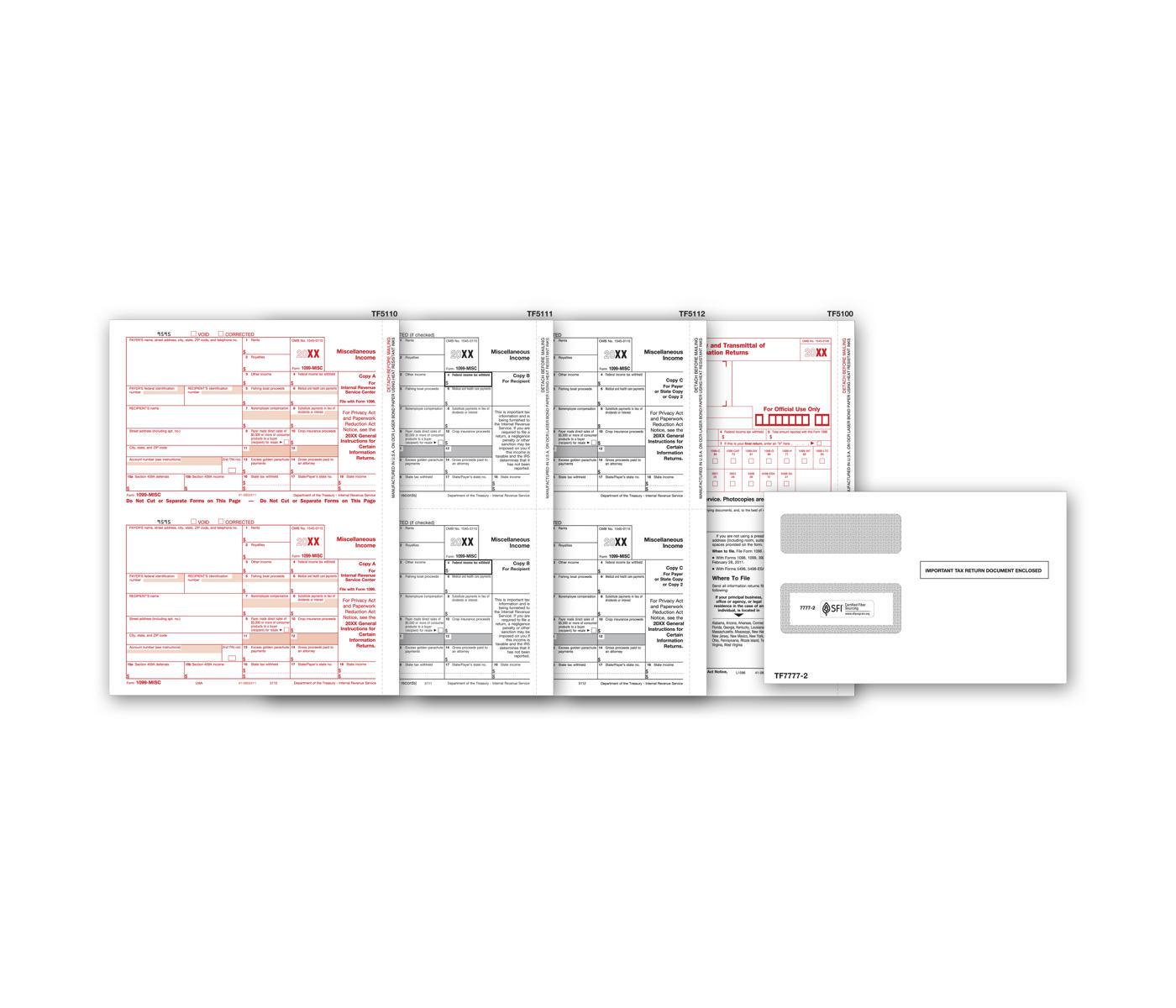 2021 Laser 1099-MISC Income Set & Envelope Kit, 4-part