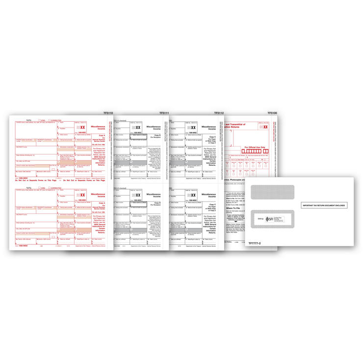 2021 Laser 1099-MISC Income Set & Envelope Kit, 4-part