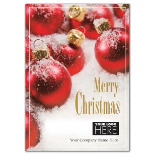 Crimson All Over Christmas Logo Cards - White