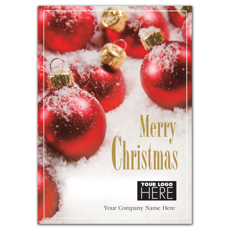 Crimson All Over Christmas Logo Cards - White