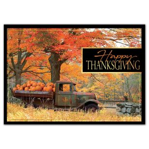 Pumpkin Pick Up Thanksgiving Cards - White