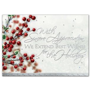 Berries & Wishes Holiday Cards - White